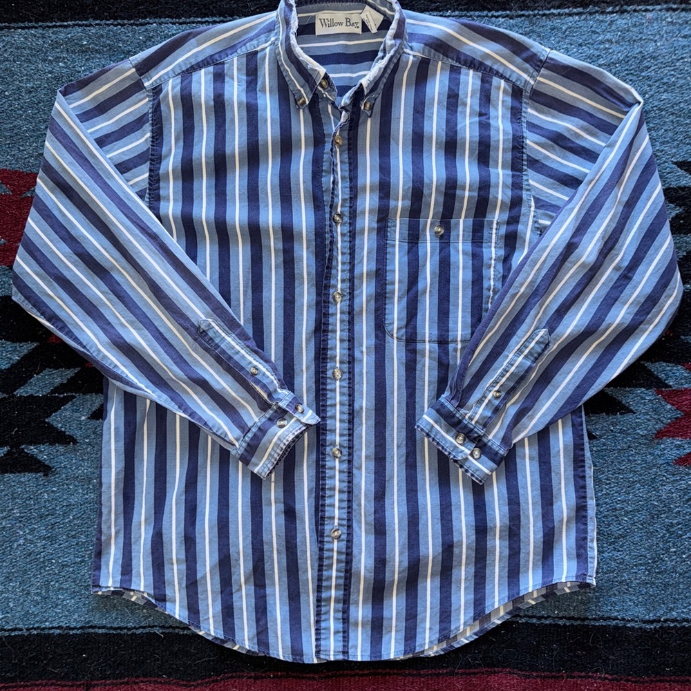 Men's Blue Pinstriped Shirt